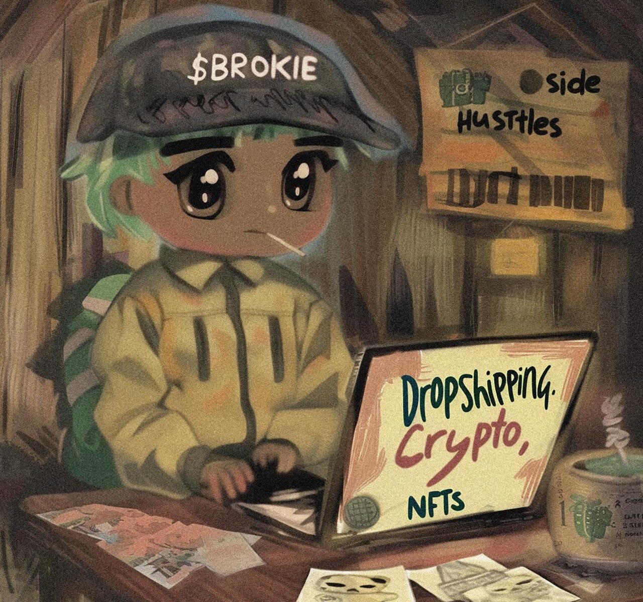 brokie ai memecoin sidehustle